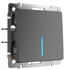 Изображение Выключатель одноклавишный проходной с подсветкой (графит рифленый) W1112104