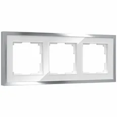 Изображение Рамка на 3 поста Baguette (белый/серебро) W0032850